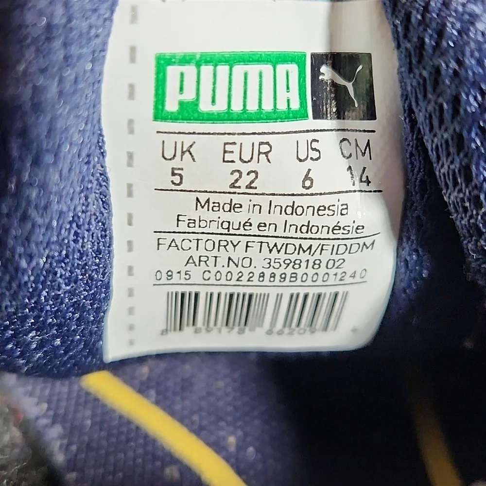 PUMA Kinder Fit Blue Pink Suede Polka Dot Strap Sneaker 5